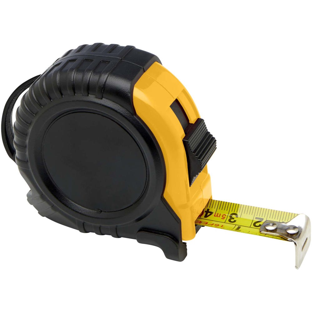 Score 5 meter rolmaat met riemclip - Geel