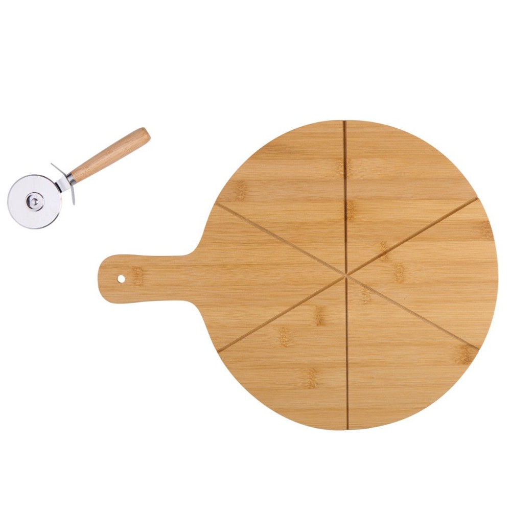 ALPINA Pizza Board Ø34cm With Knife- Bruin