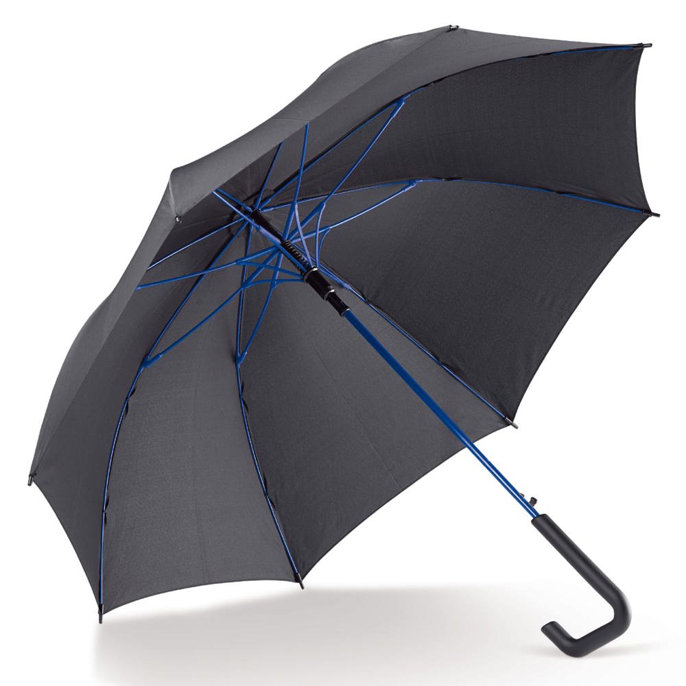 Stokparaplu 23” auto open - Zwart / Blauw