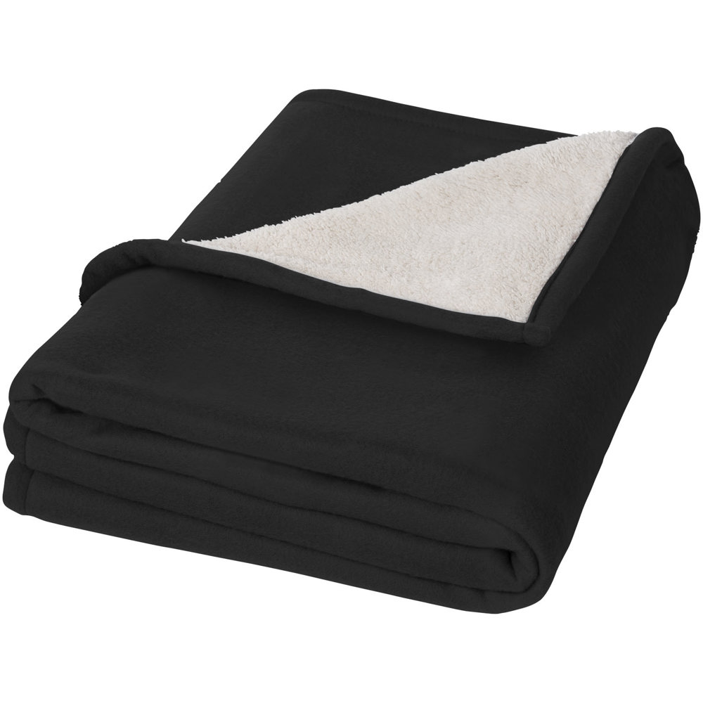 Springwood zachte fleece en sherpa deken - Zwart, Offwhite