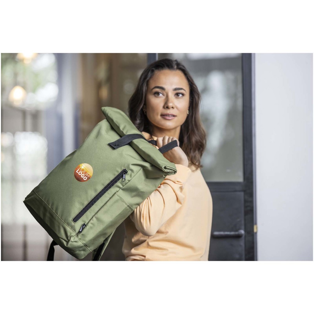 Byron 15,6" rugzak van GRS RPET met opgerolde bovenkant 18 L