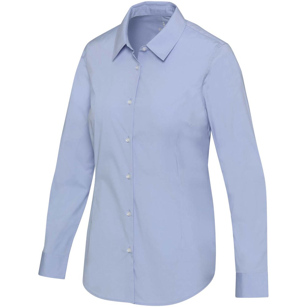 Carnelian 133 g/m² poplin damesshirt - Lichtblauw