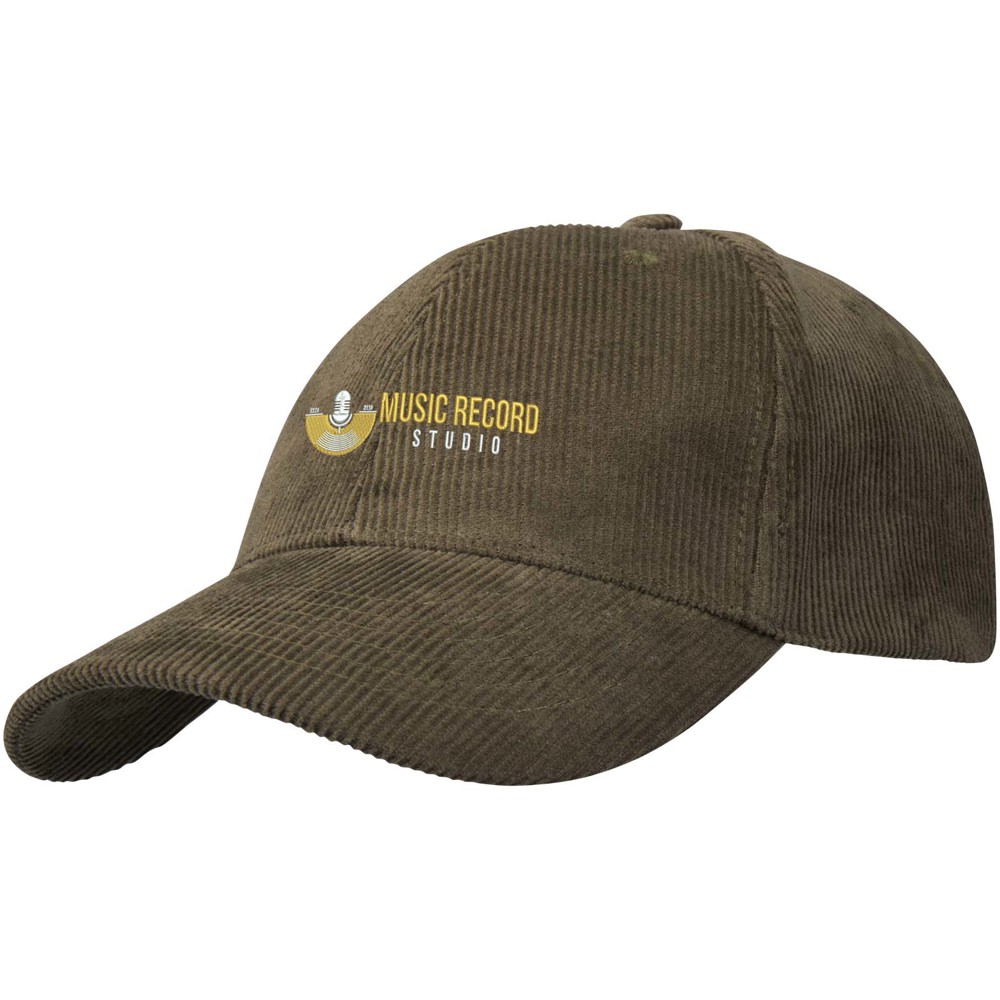 Hutton 280 g/m² 6 panel cap van gerecycled corduroy
