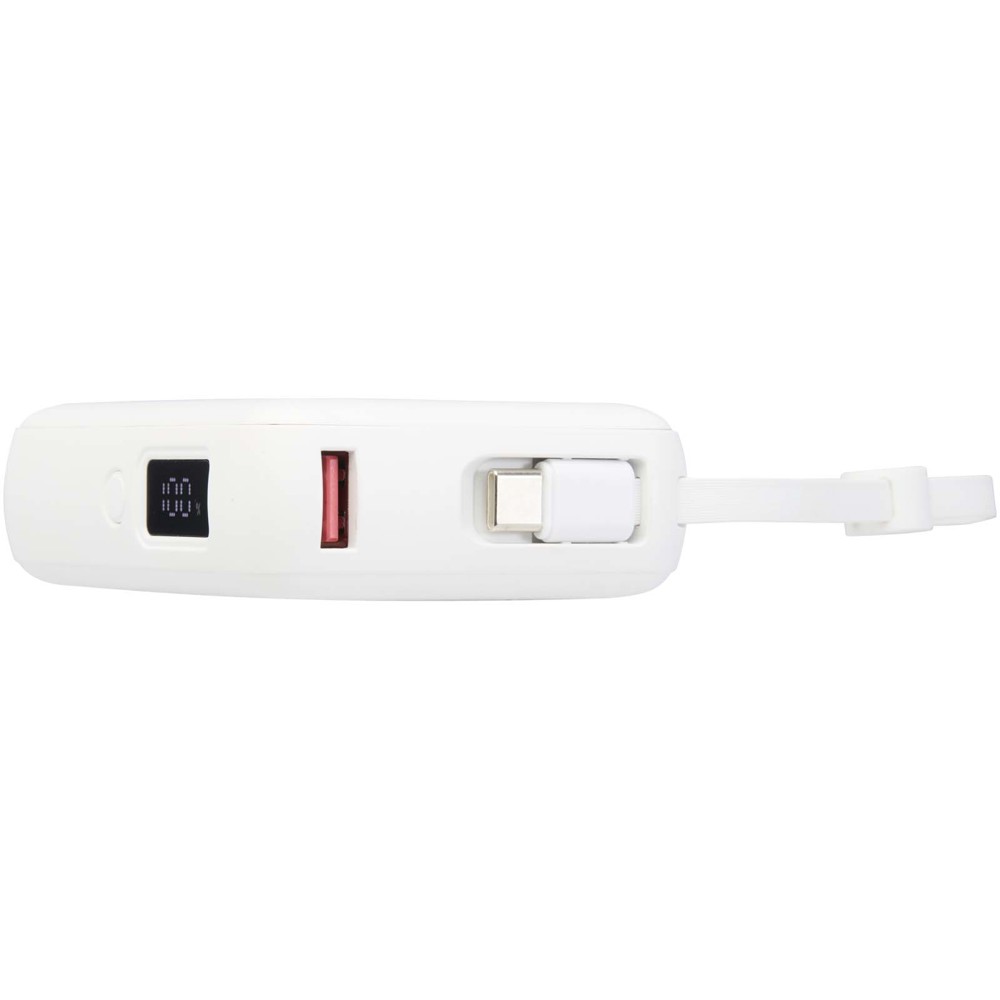 Acrux tabletpowerbank van 10.000 mAh 35 W met ingebouwde Type-C kabel van gerecycled plastic