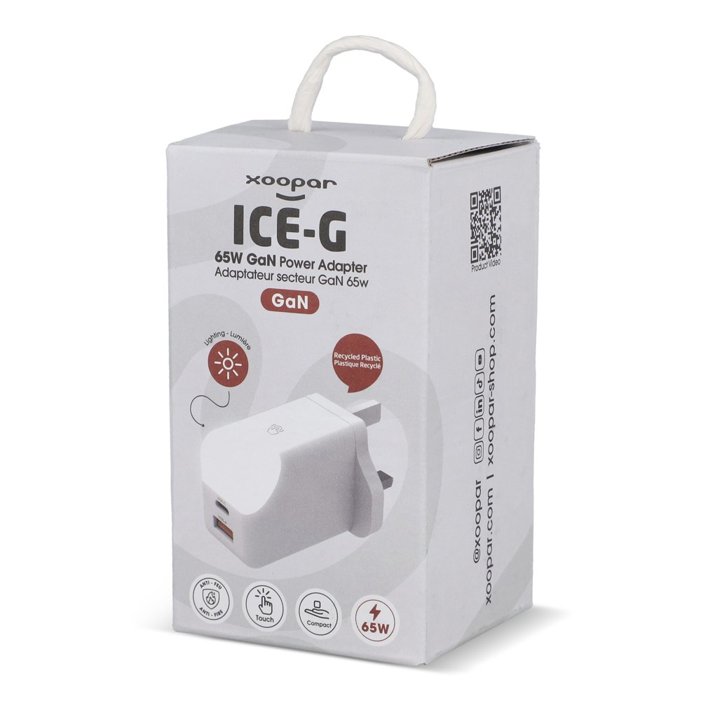 Xoopar ICE-G 65W GaN Adapter met UK Plug