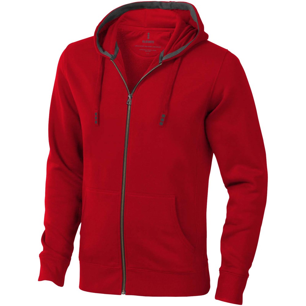 Arora 300 g/m² unisex hoodie met ritssluiting - Rood
