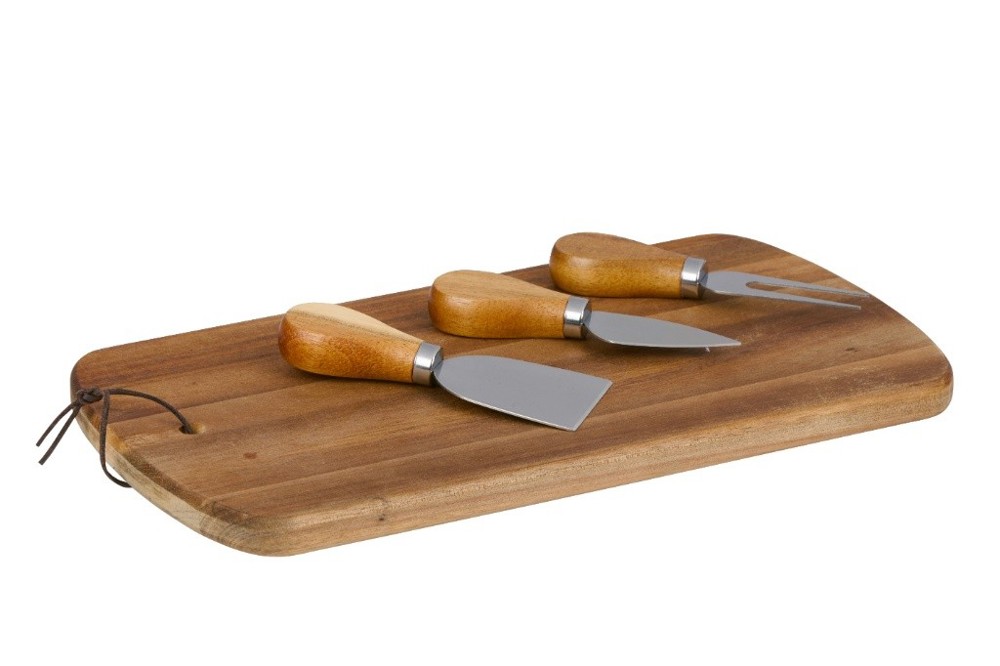 ALPINA Cheeseboard with Knives 320x17.5cm- Bruin