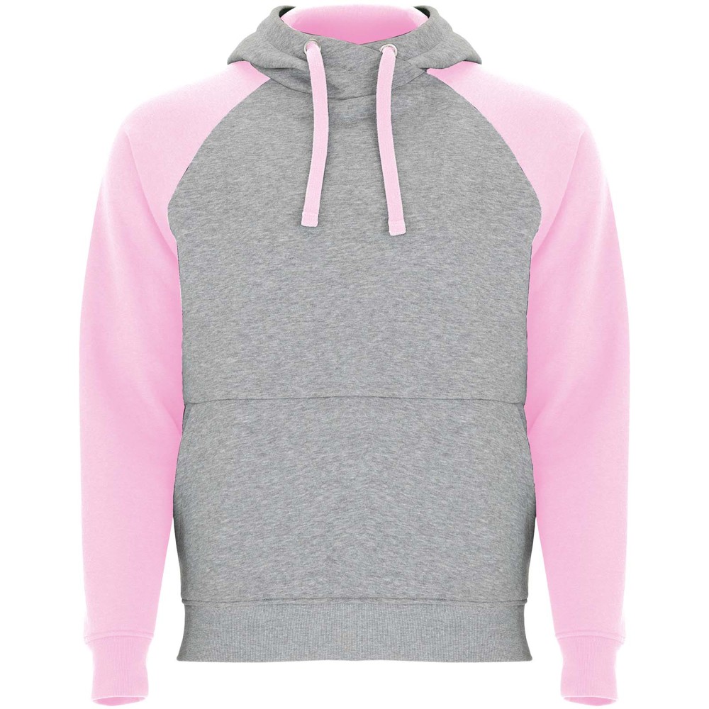 Badet 280 g/m² unisex tweekleurige hoodie - Gemêleerd grijs, Lichtroze