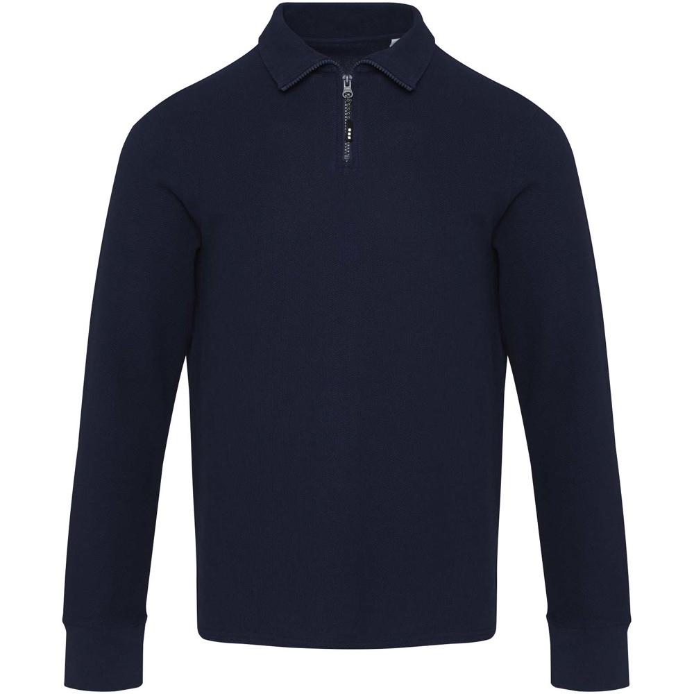 Apollo 245 g/m² uniseks half-zip poloshirt met lange mouwen