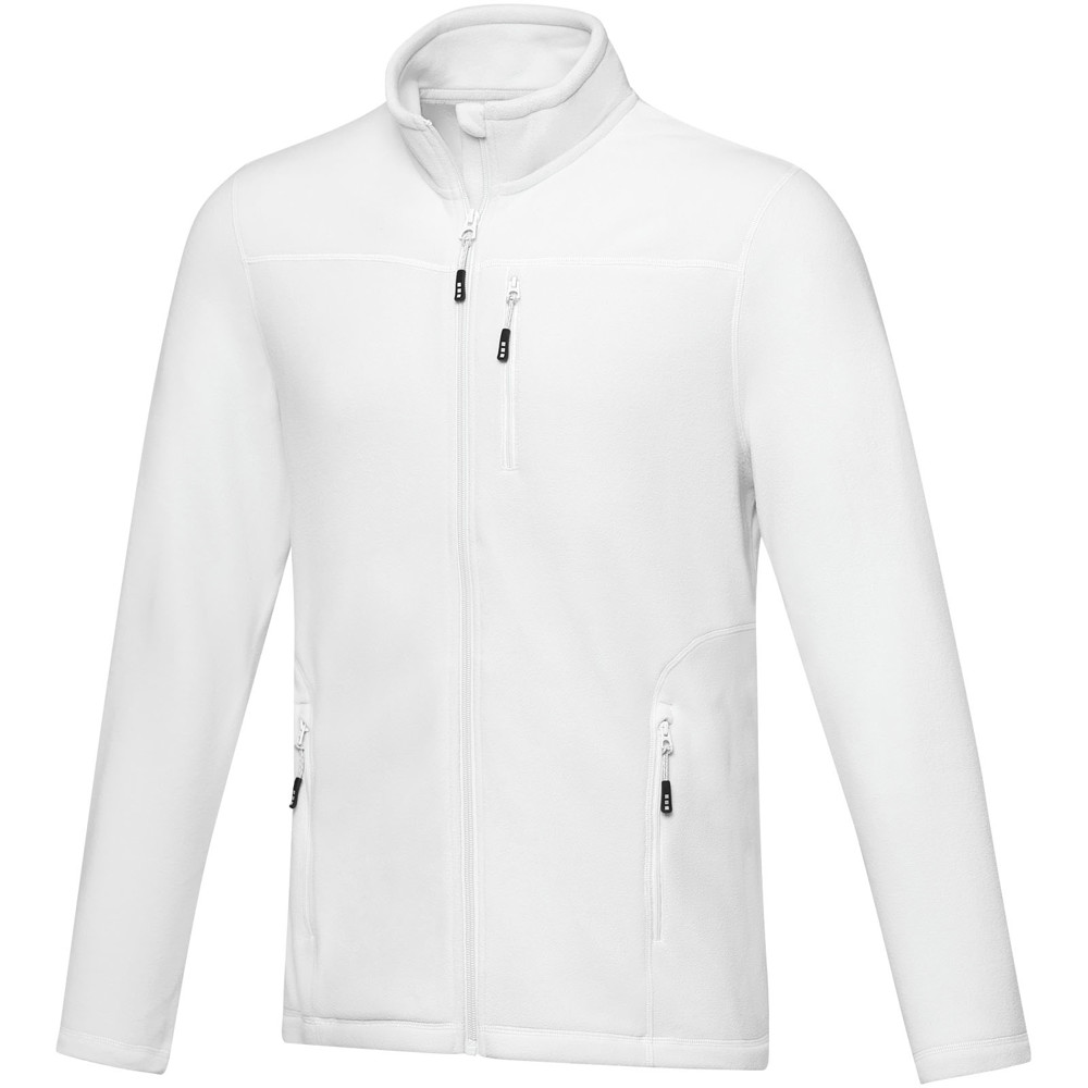 Amber GRS gerecycled heren fleece jas met volledige rits - Wit