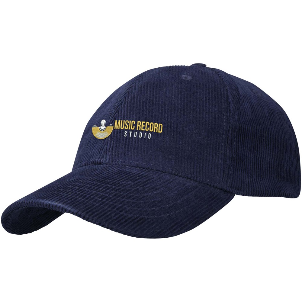 Hutton 280 g/m² 6 panel cap van gerecycled corduroy