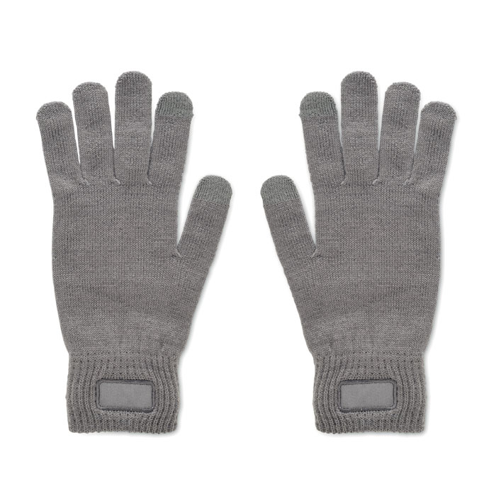 HANDNIT - Gebreide handschoenen van RPET - Steengrijs