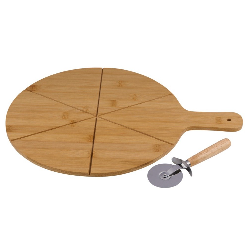 ALPINA Pizza Board Ø34cm With Knife- Bruin