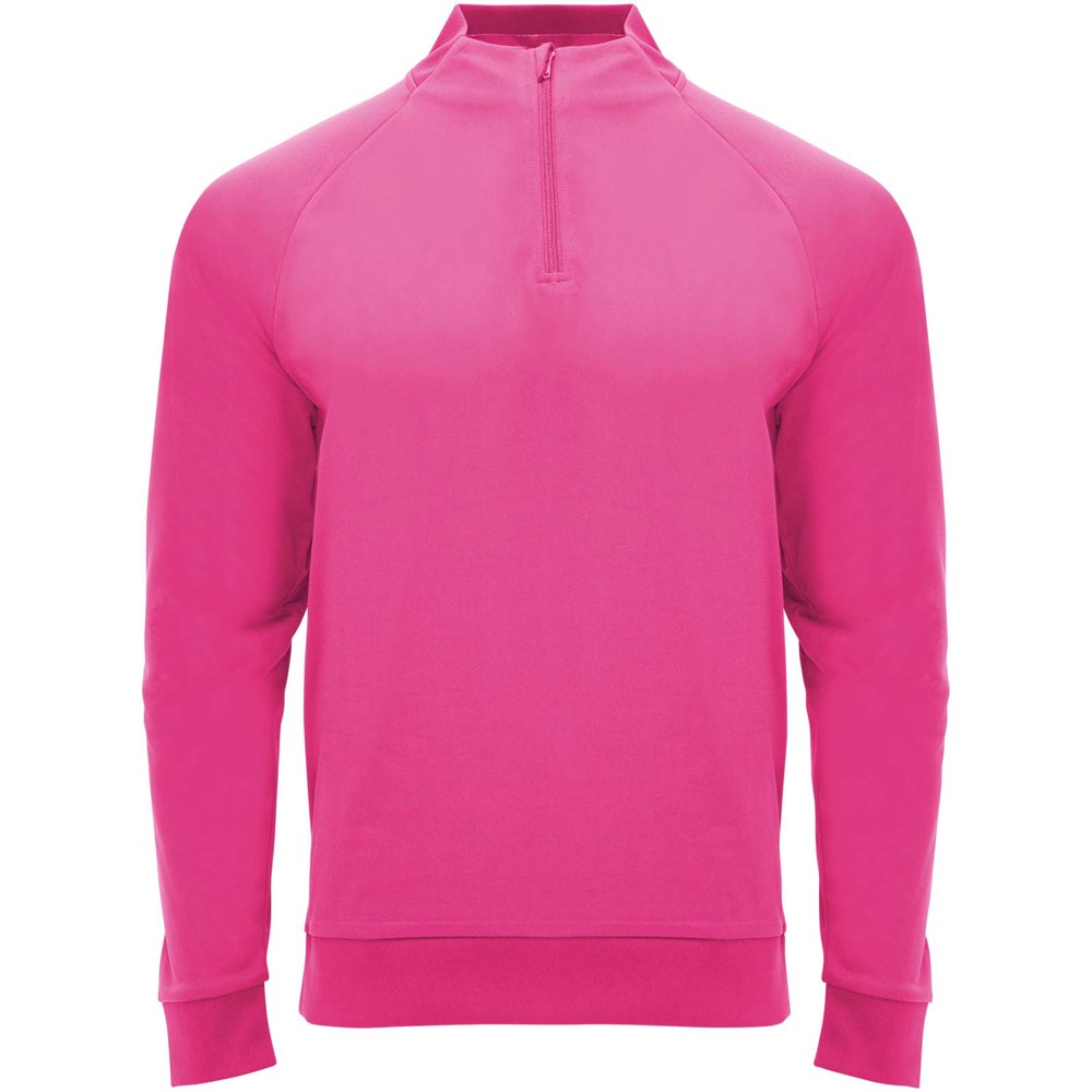 Epiro 200 g/m² sweatshirt met lange mouwen en kwartrits voor kinderen - Roze fluor