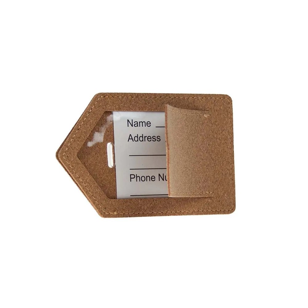 Eco Luggage Tag Cork- Bruin