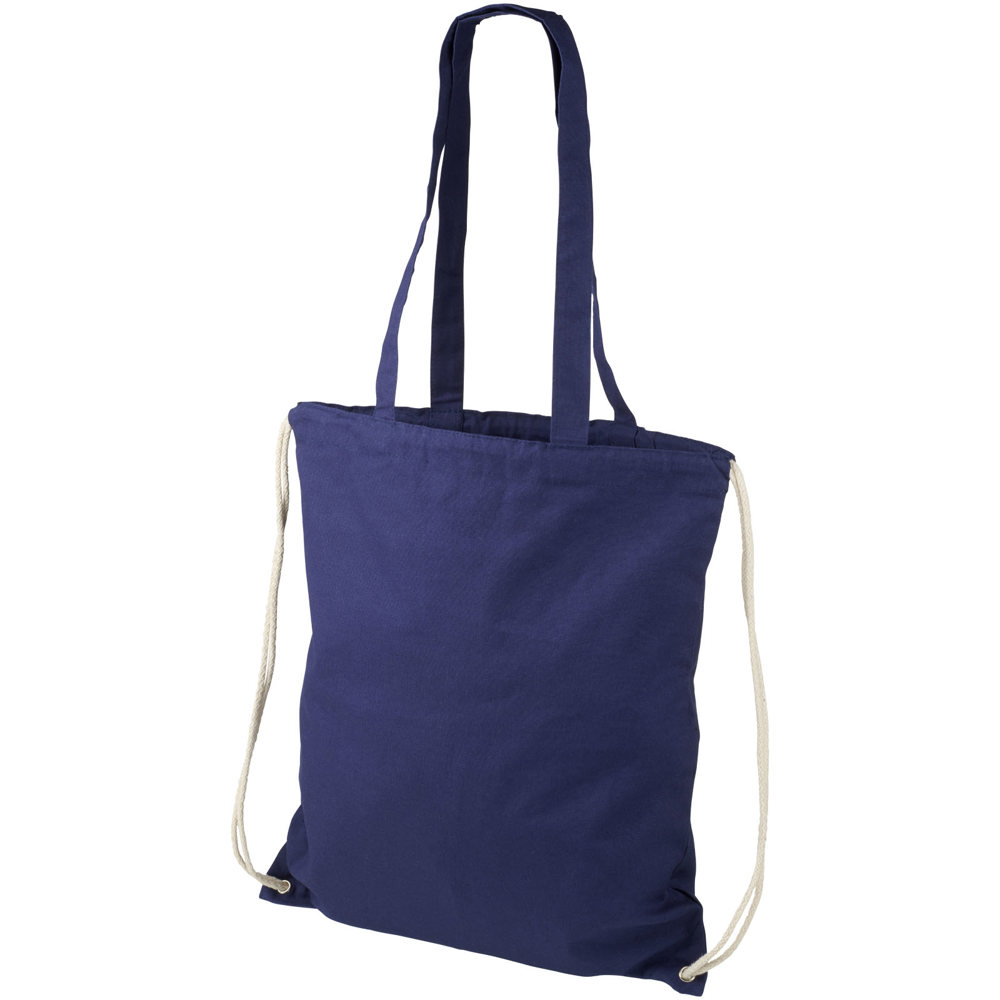 Eliza 240 g/m² katoenen rugzak met trekkoordsluiting 6L - Marineblauw