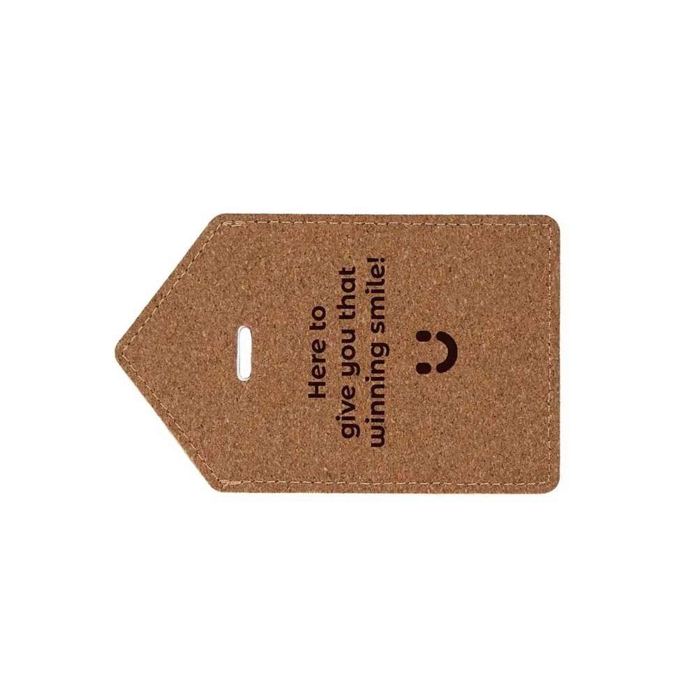 Eco Luggage Tag Cork- Bruin