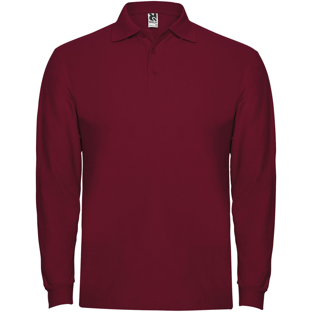 Estrella 220 g/m² herenpolo met lange mouwen - Granaat
