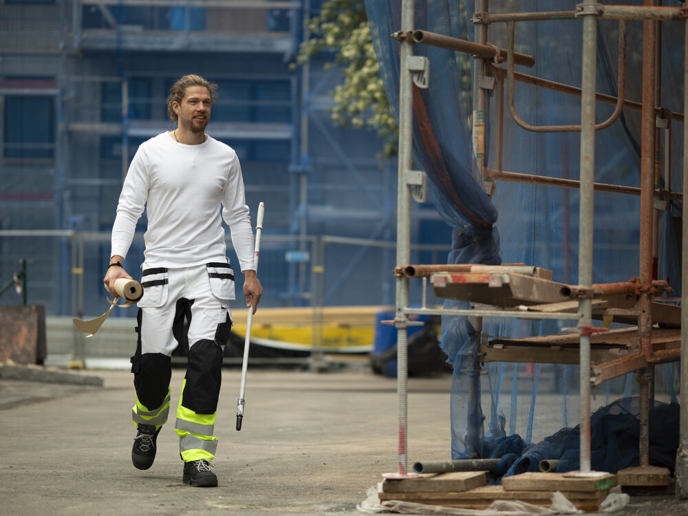 Jobman - 2134 Hi-Vis Stretch Trousers Core HP Navy/Geel 96