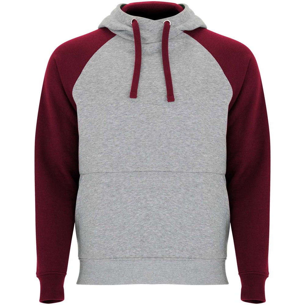 Badet 280 g/m² unisex tweekleurige hoodie - Gemêleerd grijs, Granaat