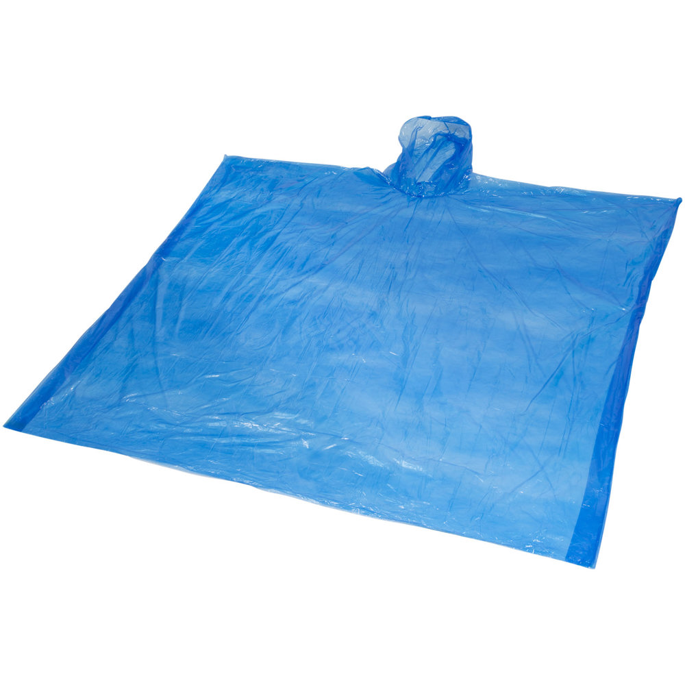 Ziva wegwerp regenponcho met opbergtasje - Koningsblauw