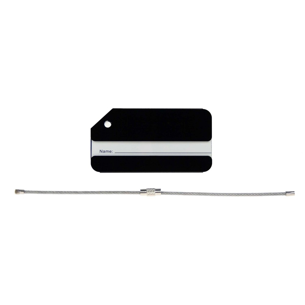 Luggage Tag Aluminium- Zwart