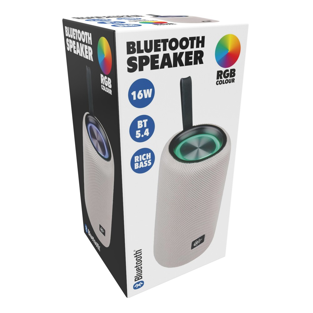 Bluetooth Speaker 16W with LED- Wit