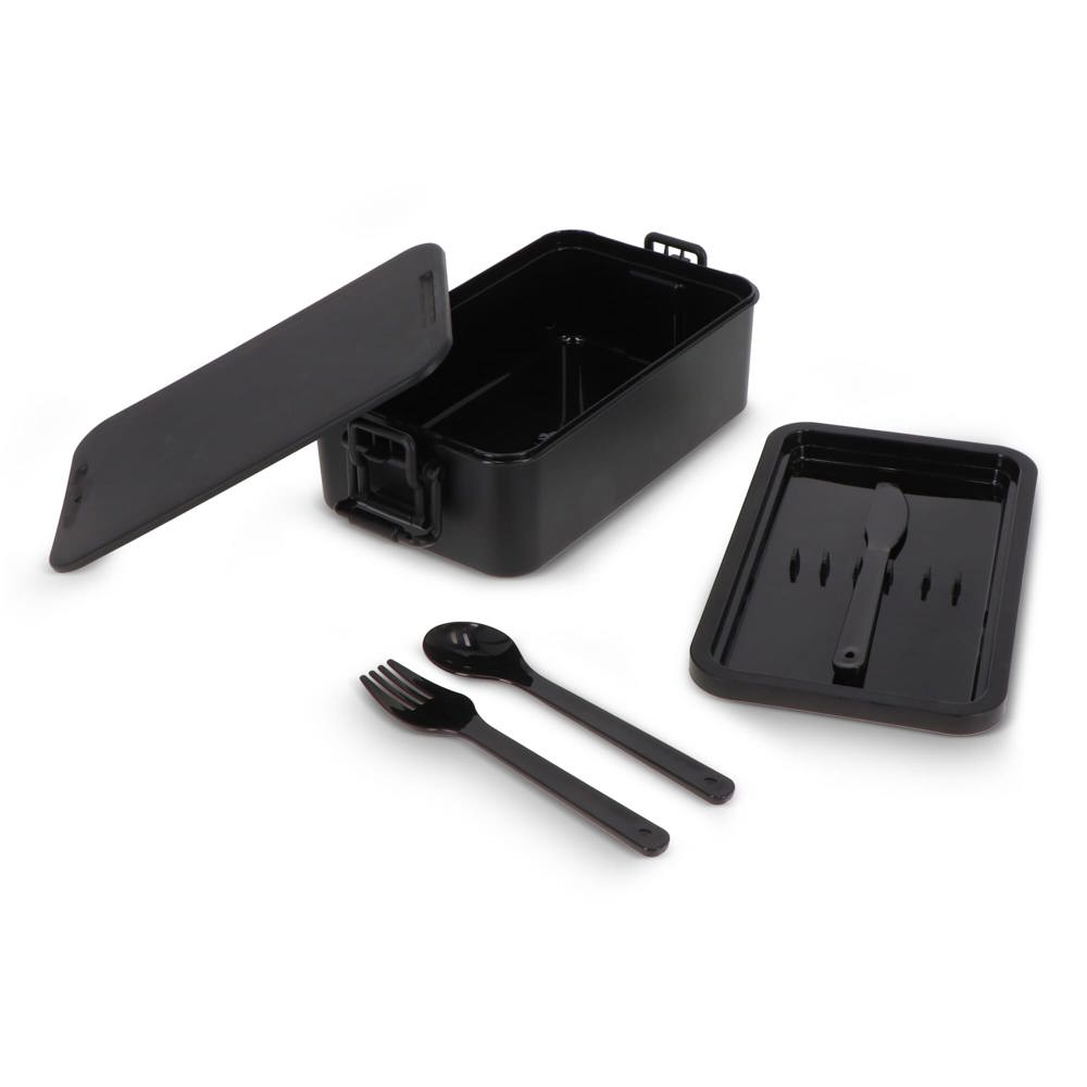 Dubbellaagse Lunchbox met Bestek