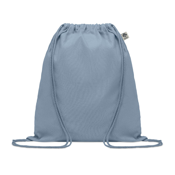 YUKI COLOUR - Trekkoord rugzak van organisch kat - Babyblauw