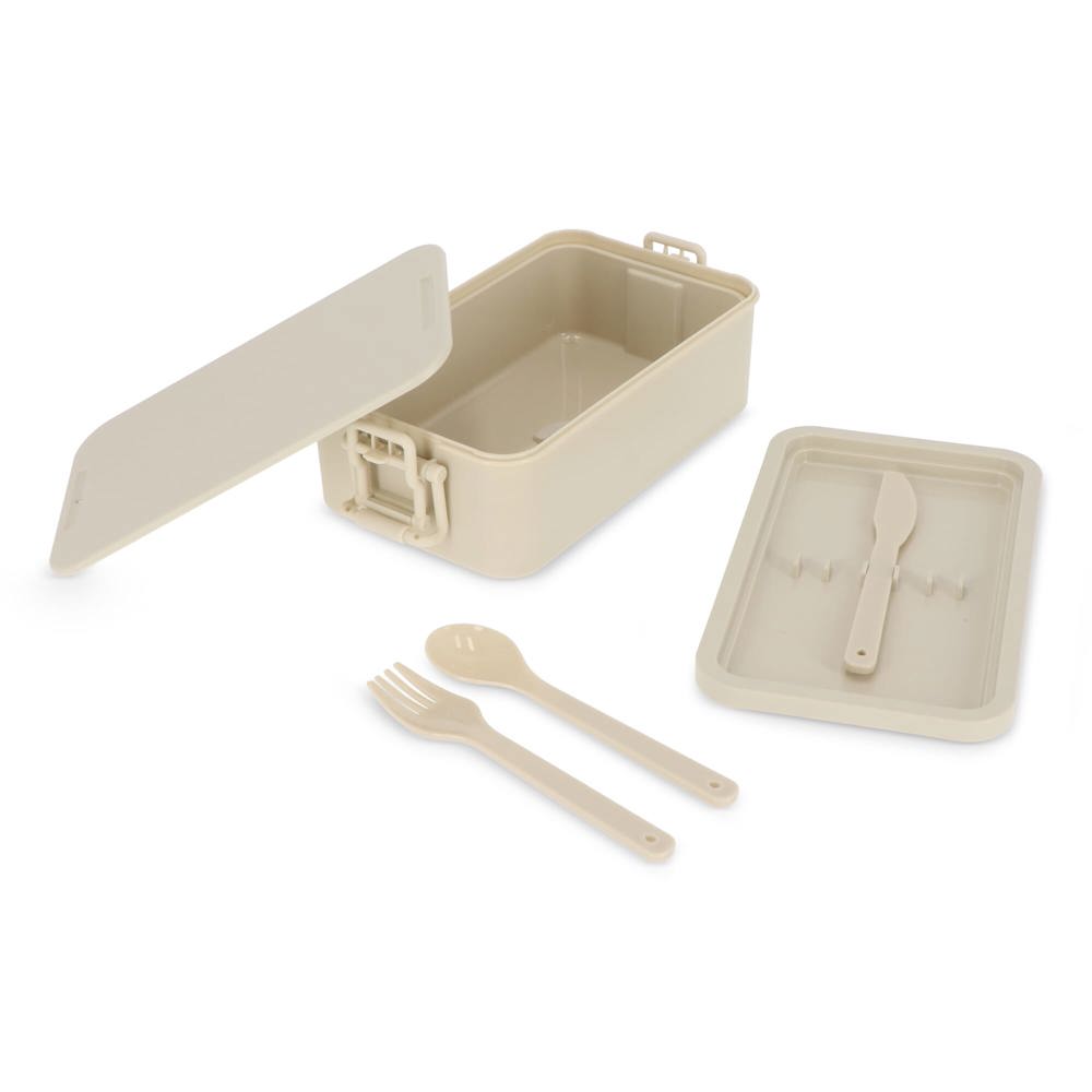 Dubbellaagse Lunchbox met Bestek