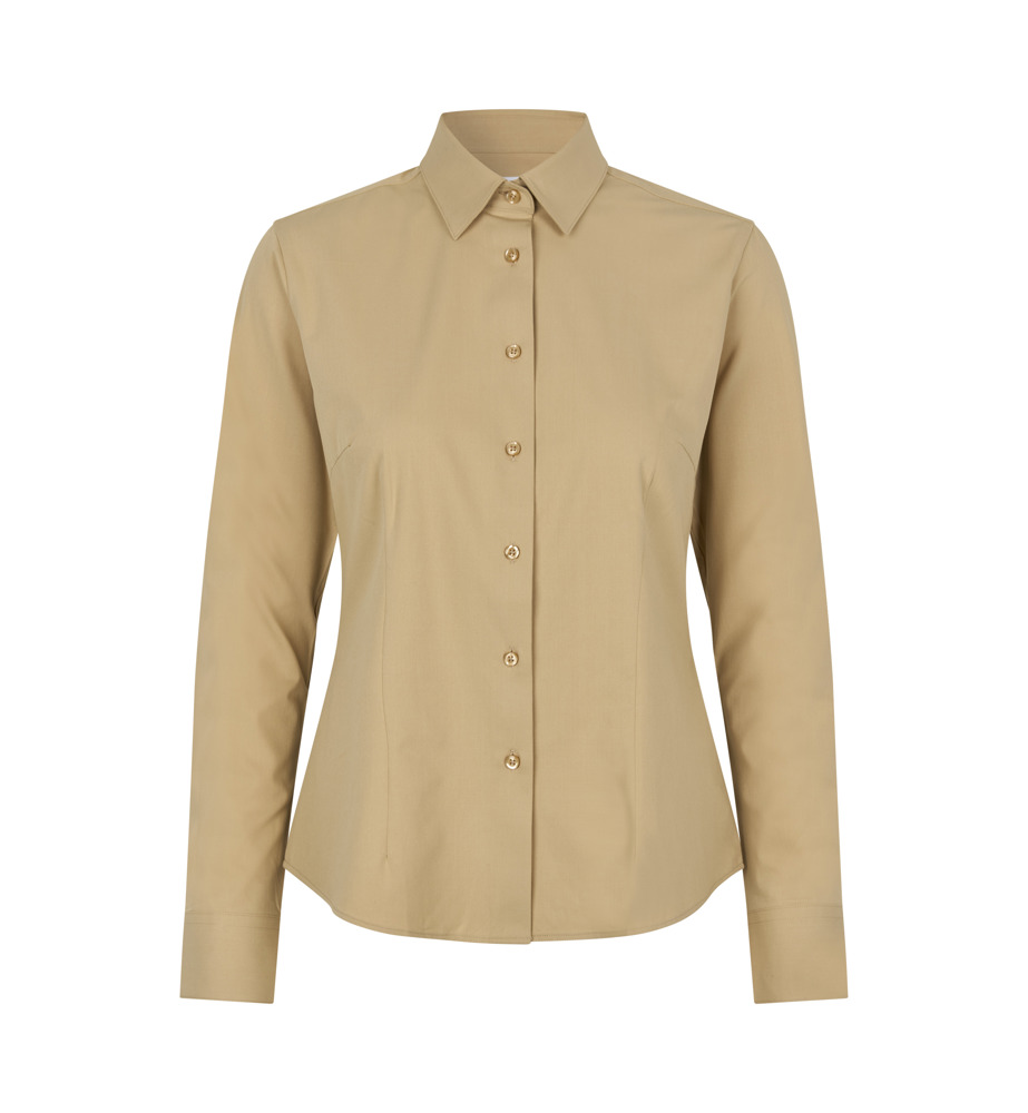 SEVEN SEAS Hybrid shirt | modern | dames - Zand (C-165)