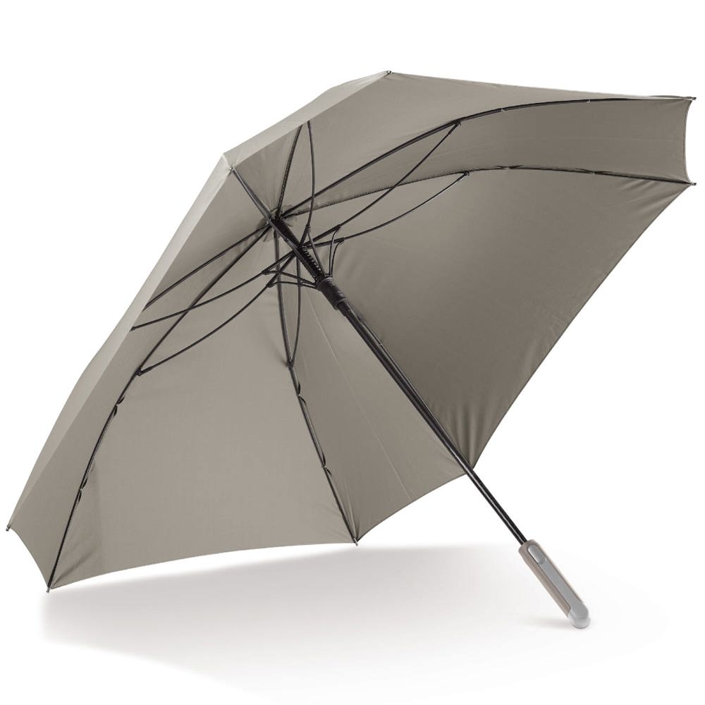 Deluxe vierkante paraplu met draaghoes 27” auto open - Taupe