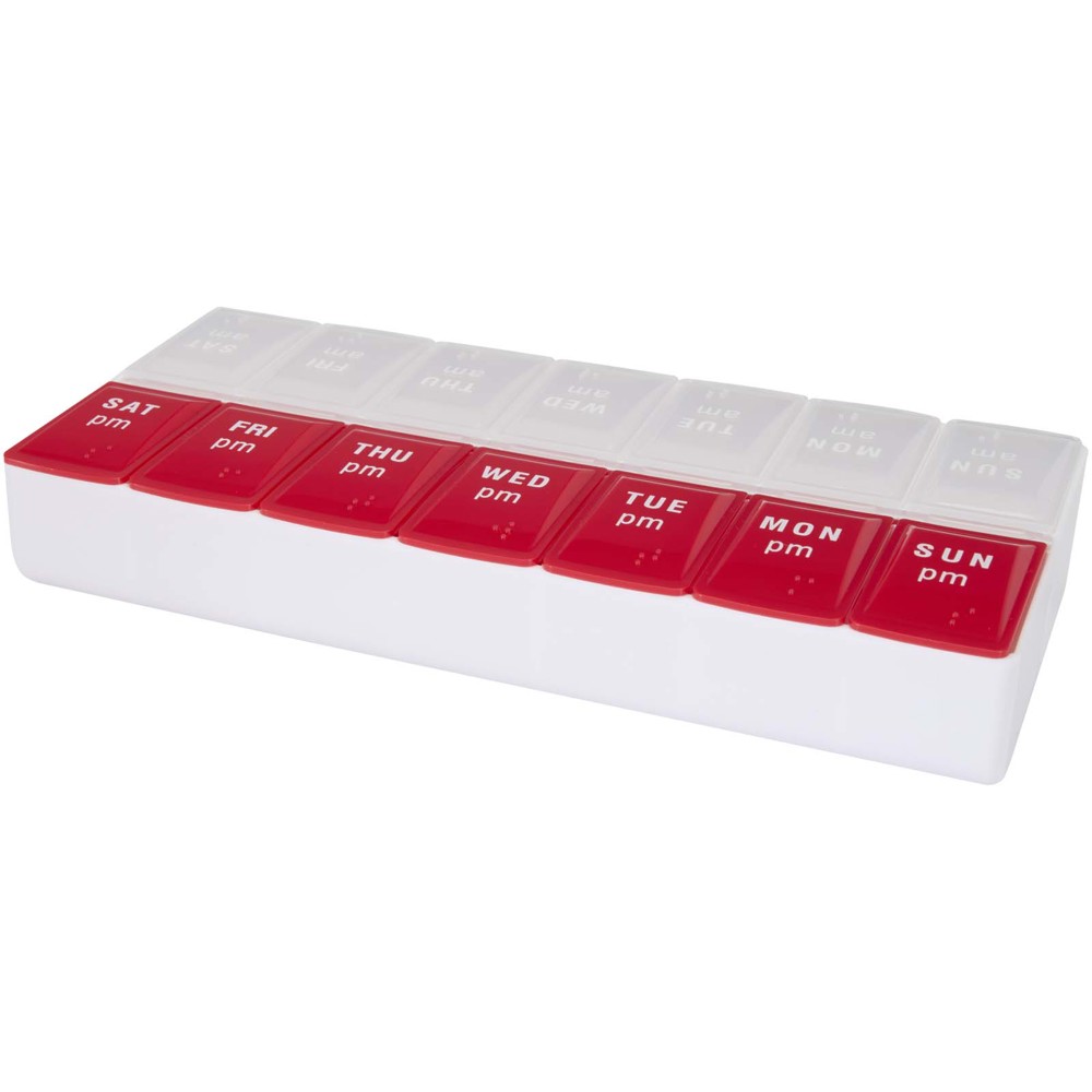 Cycle 7 daagse ochtend/avond organizer voor multivitaminen - Rood