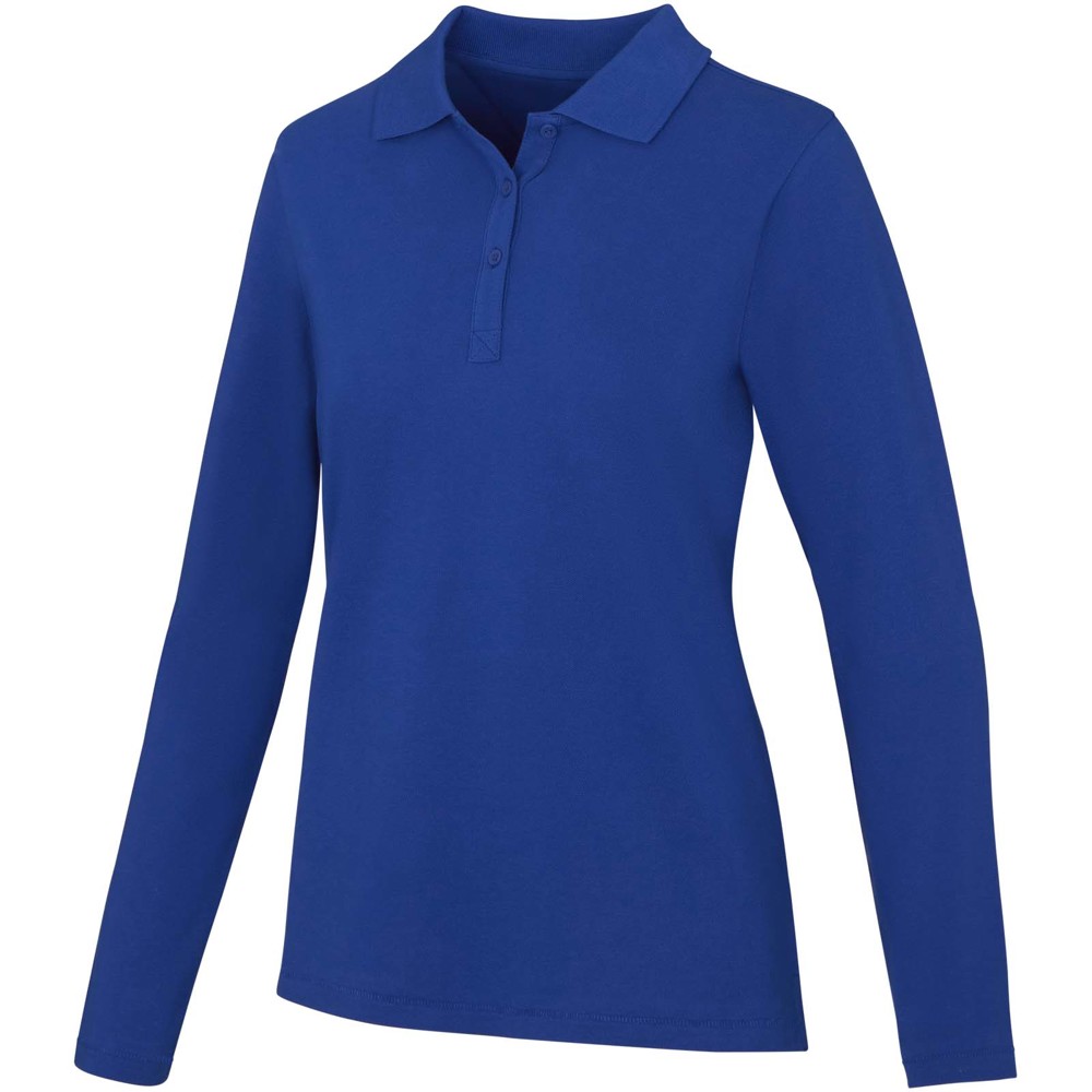 Calgary 180 g/m² damespolo met lange mouwen - Blauw