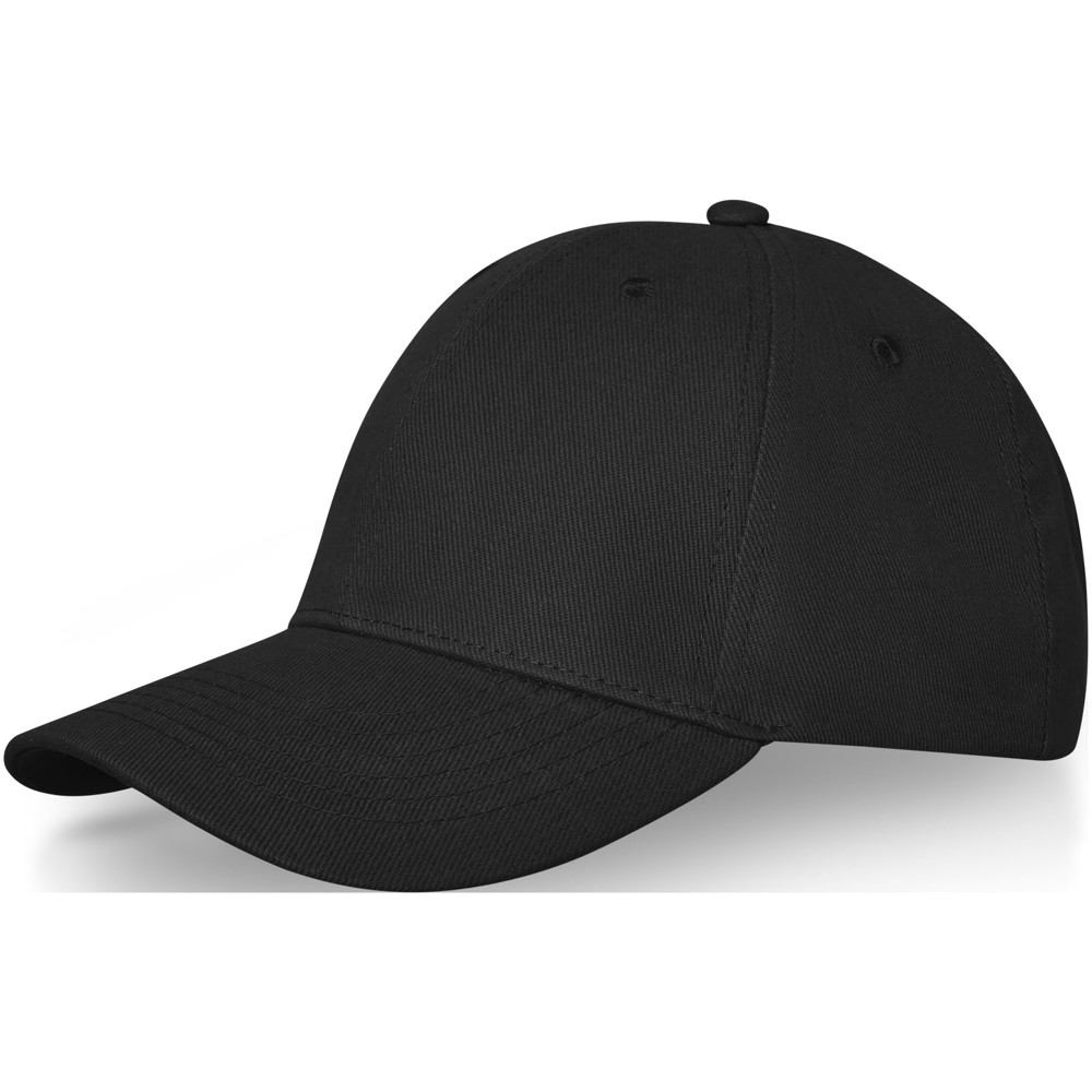 Davis 260 g/m² 6 panel cap - Zwart