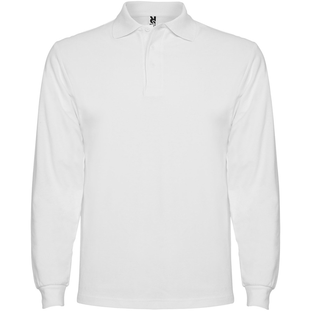 Estrella 220 g/m² herenpolo met lange mouwen - Wit