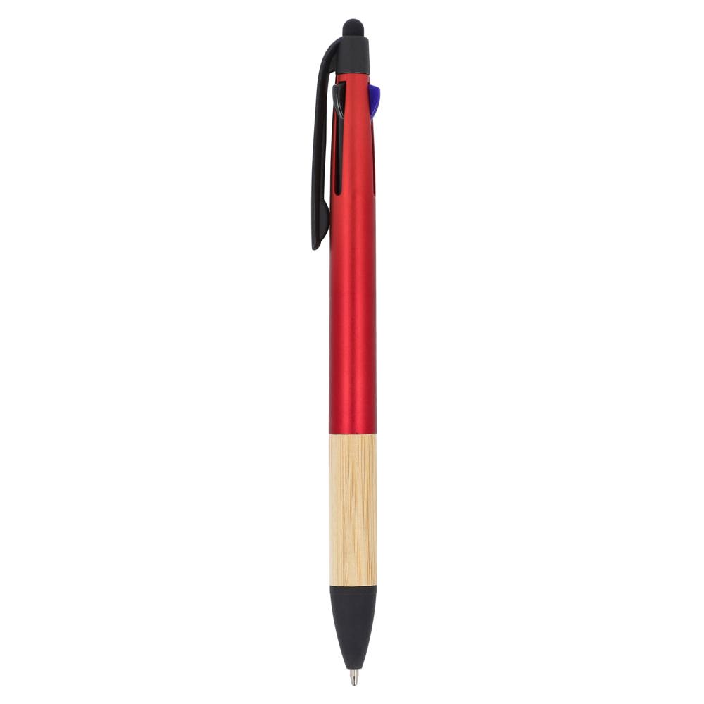 3-kleuren pen met bamboe grip