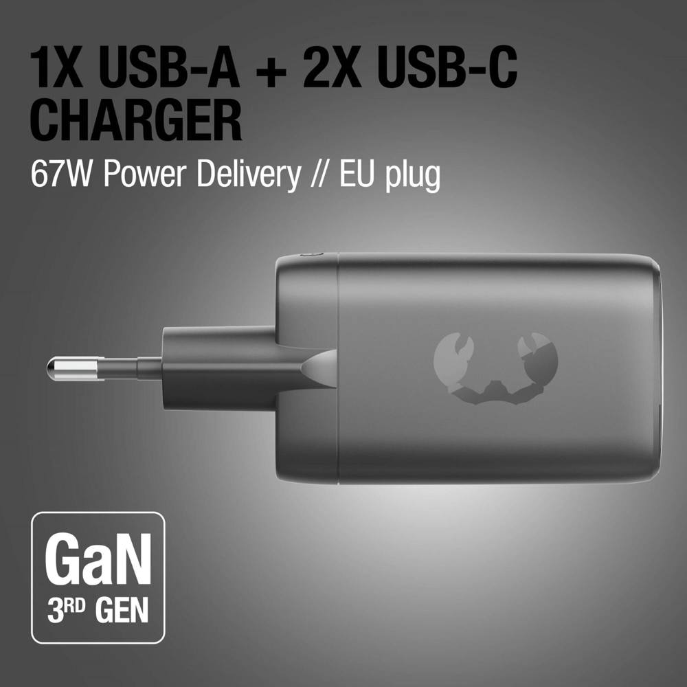 Fresh 'n Rebel 67W Laptop Snellader GaN USB-C &amp; USB-A