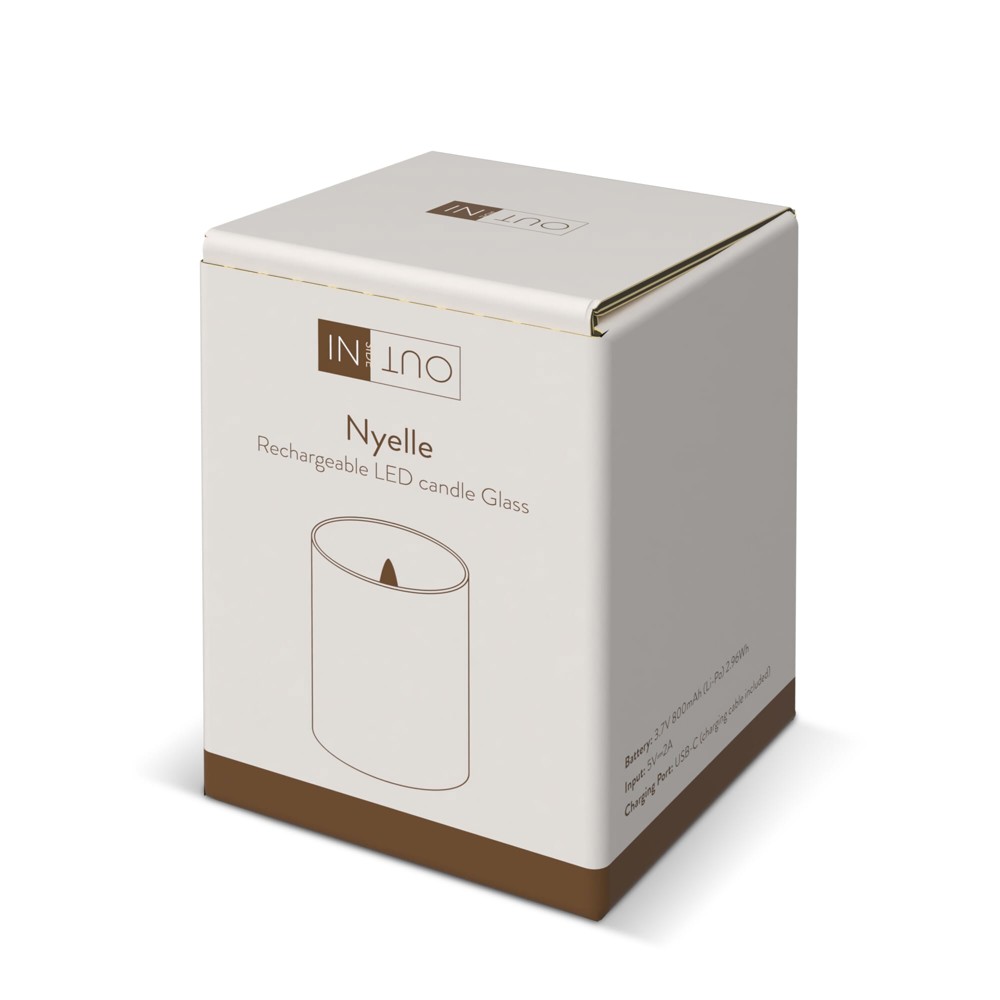 Nyelle oplaadbare LED Wax kaars in glas