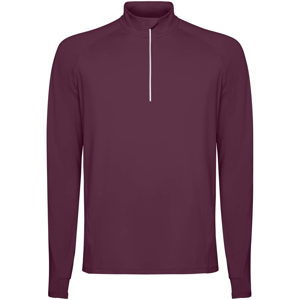 Estambul 200 g/m² herensweater met lange mouwen en halve rits - Pruimrood