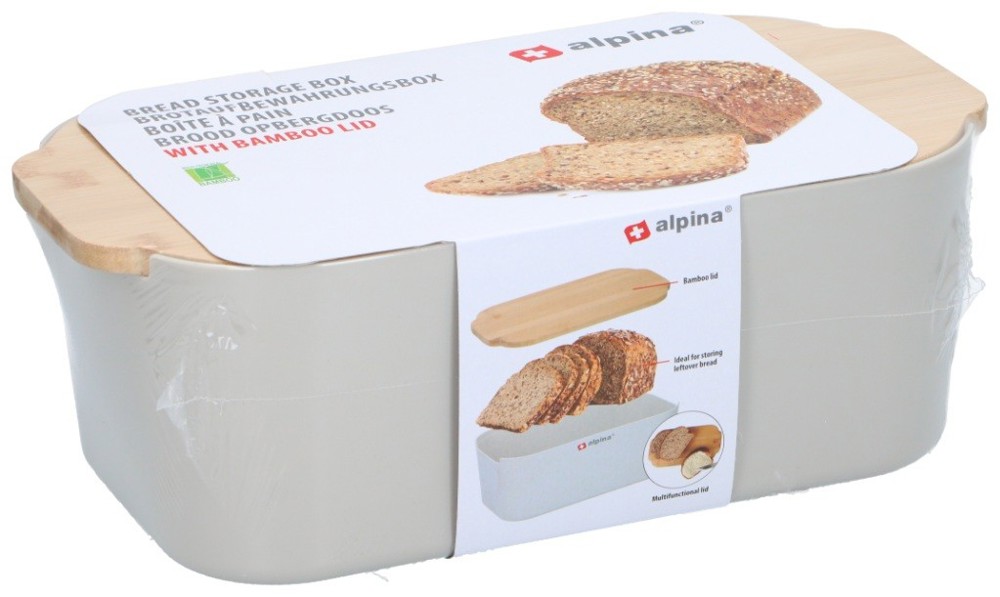 ALPINA Bread Storage Box 650gr 18.5x33x12cm- Beige