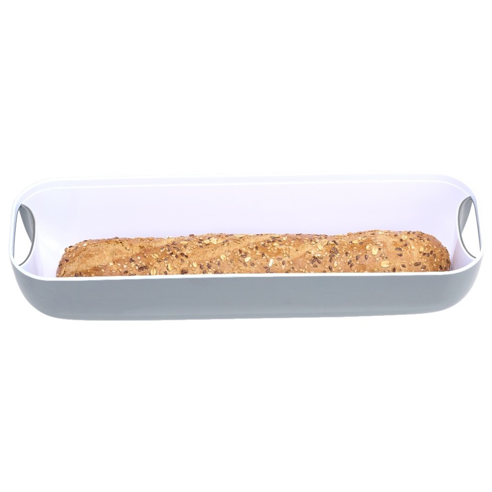 ALPINA Bread Box With Lid And Cutting Board- Grijs