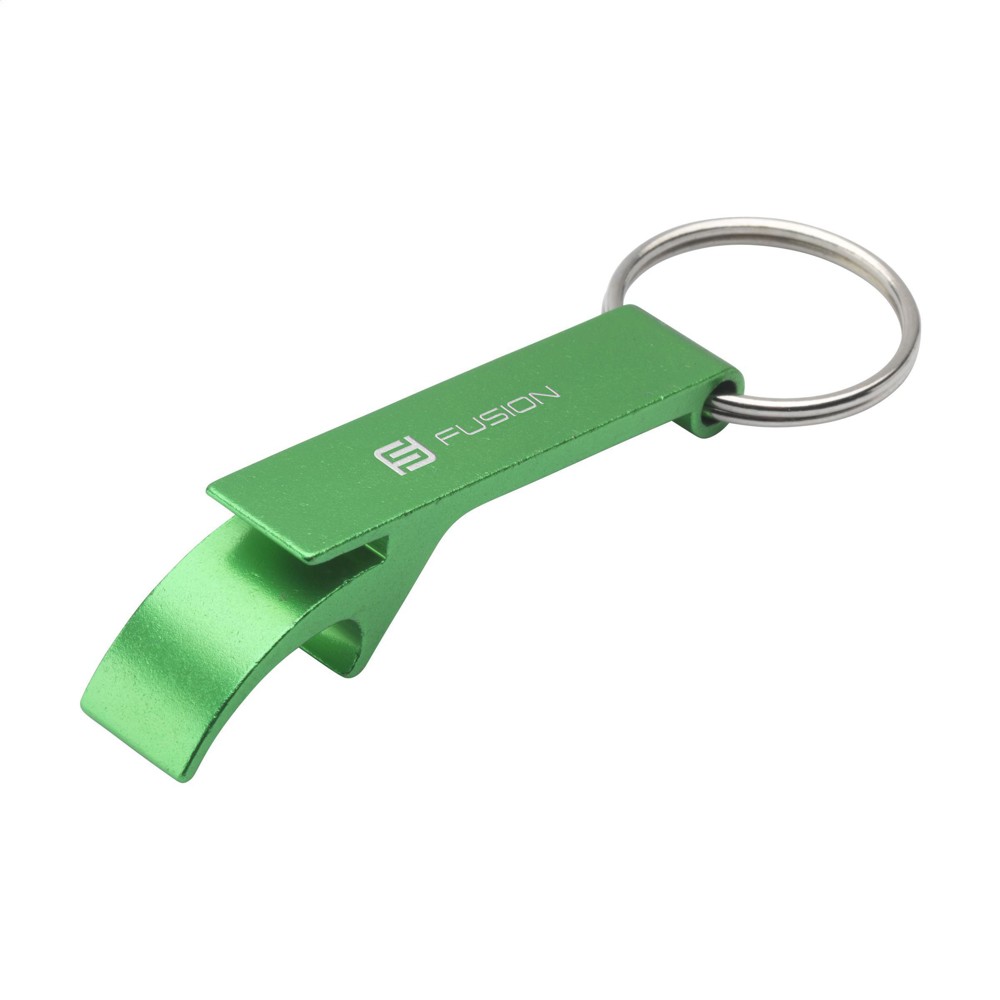 Opener GRS Recycled Aluminium sleutelhanger - groen (± PMS 354)