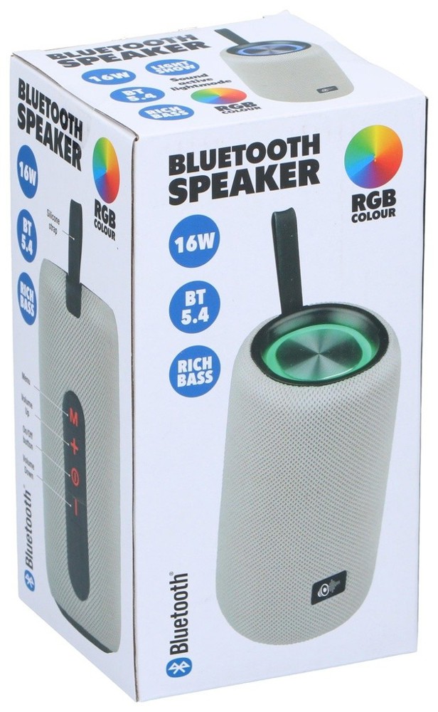 Bluetooth Speaker 16W with LED- Wit