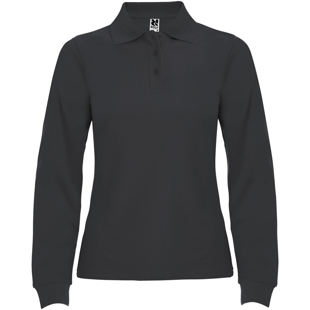 Estrella 220 g/m² damespolo met lange mouwen - Donkerlood