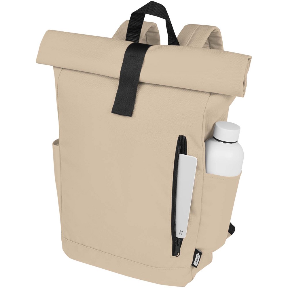 Byron 15,6" rugzak van GRS RPET met opgerolde bovenkant 18 L