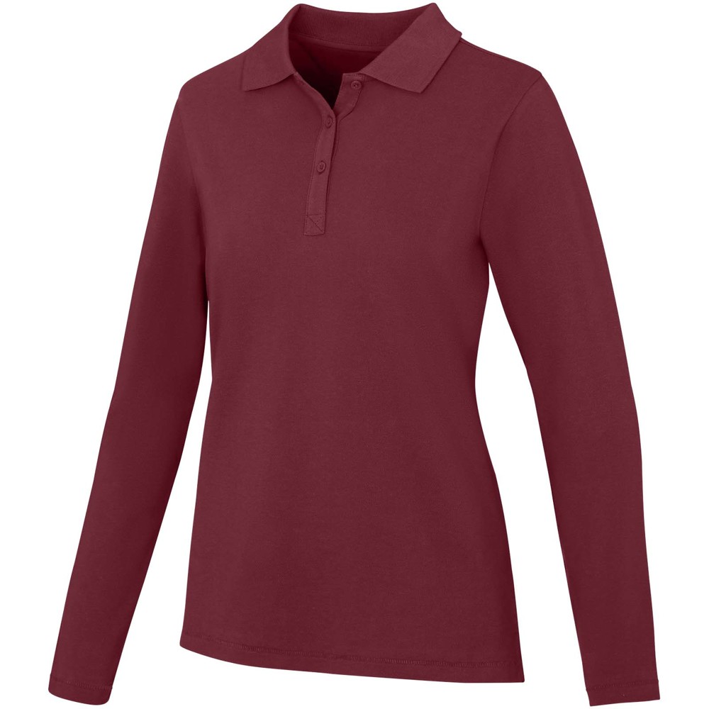 Calgary 180 g/m² damespolo met lange mouwen - Diep bordeauxrood
