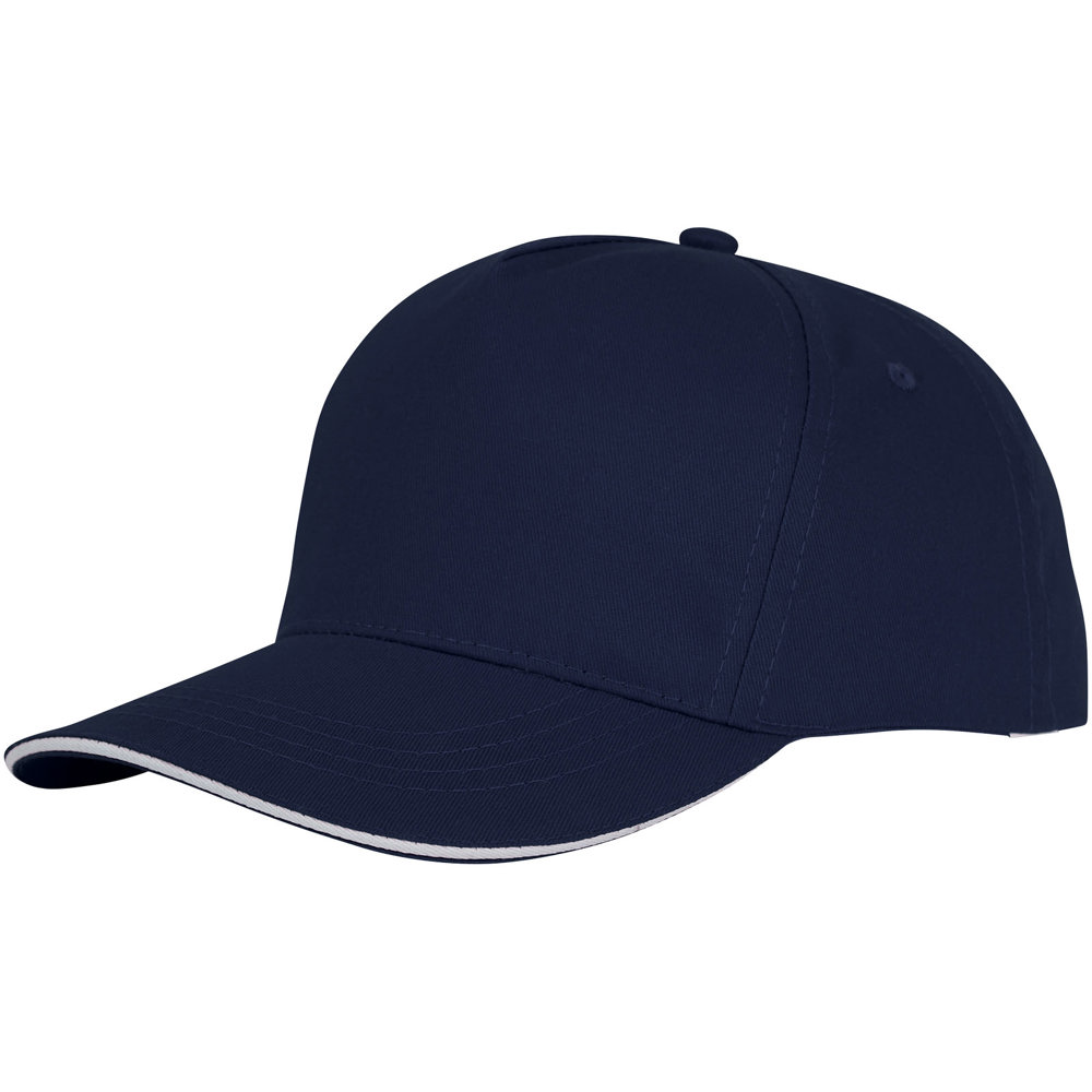 Ceto 175 g/m² 5 panel sandwich cap - Marineblauw