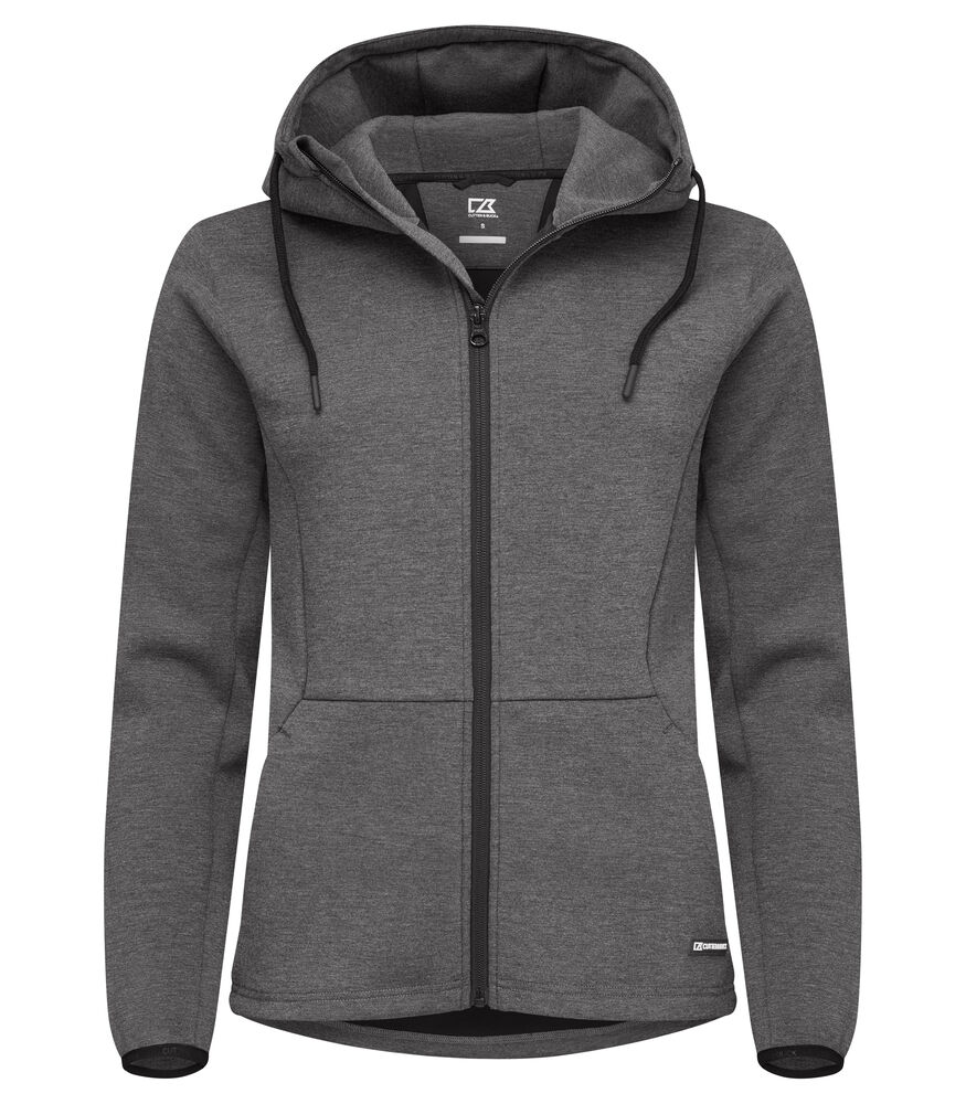 Cutter & Buck - Pemberton Hood FZ Dames - Antraciet Mélange