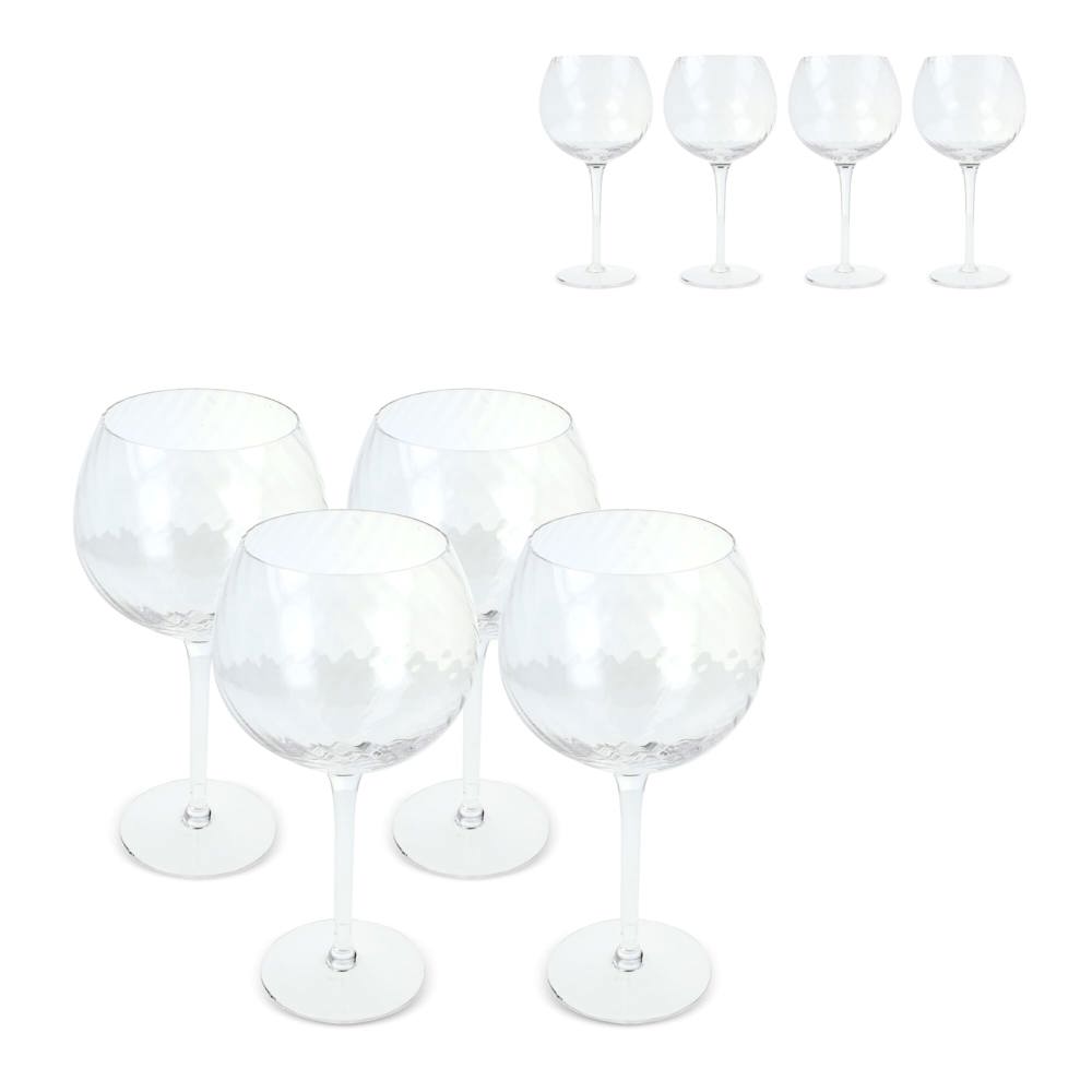 Byon Opacity set van 4 wijnglazen met stijlvol glaspatroon 470ml